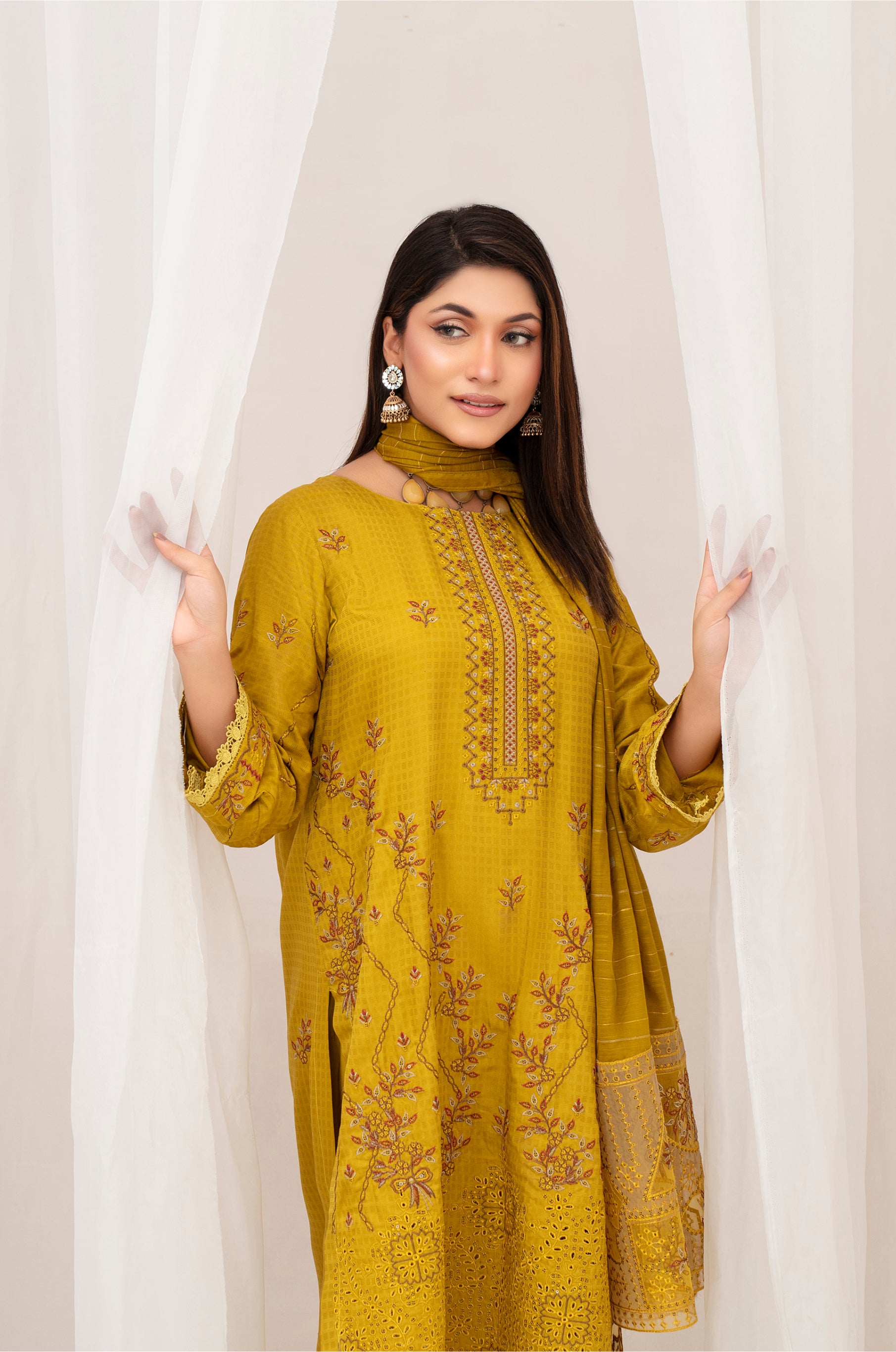 MEERAM Viscose EMB Shirt & Dupatta Vol-2409