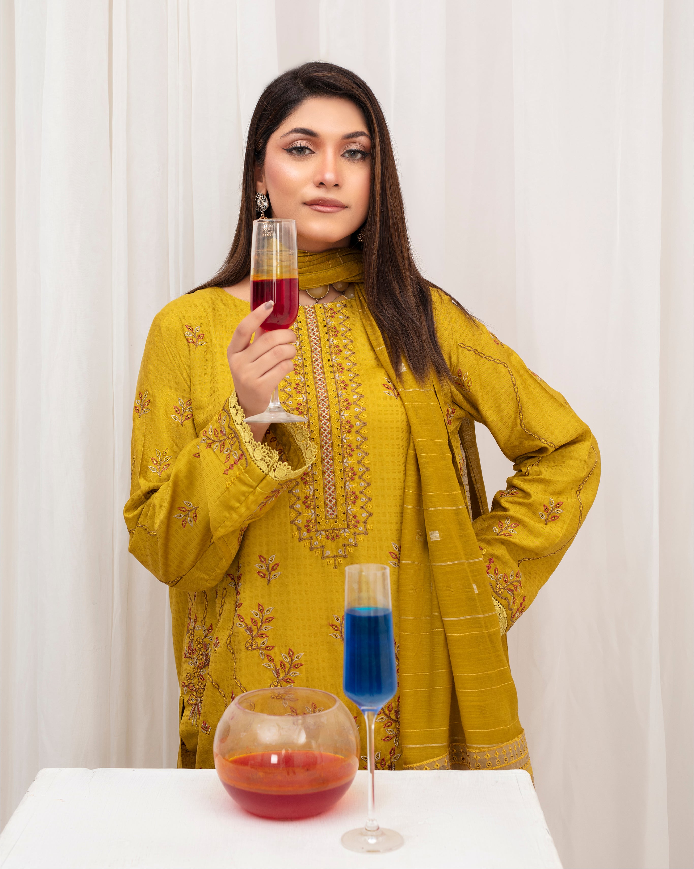 MEERAM Viscose EMB Shirt & Dupatta Vol-2409