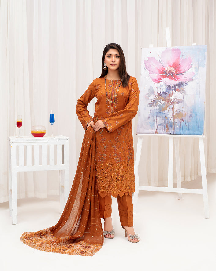 MEERAM Viscose EMB Shirt & Dupatta Vol-2409