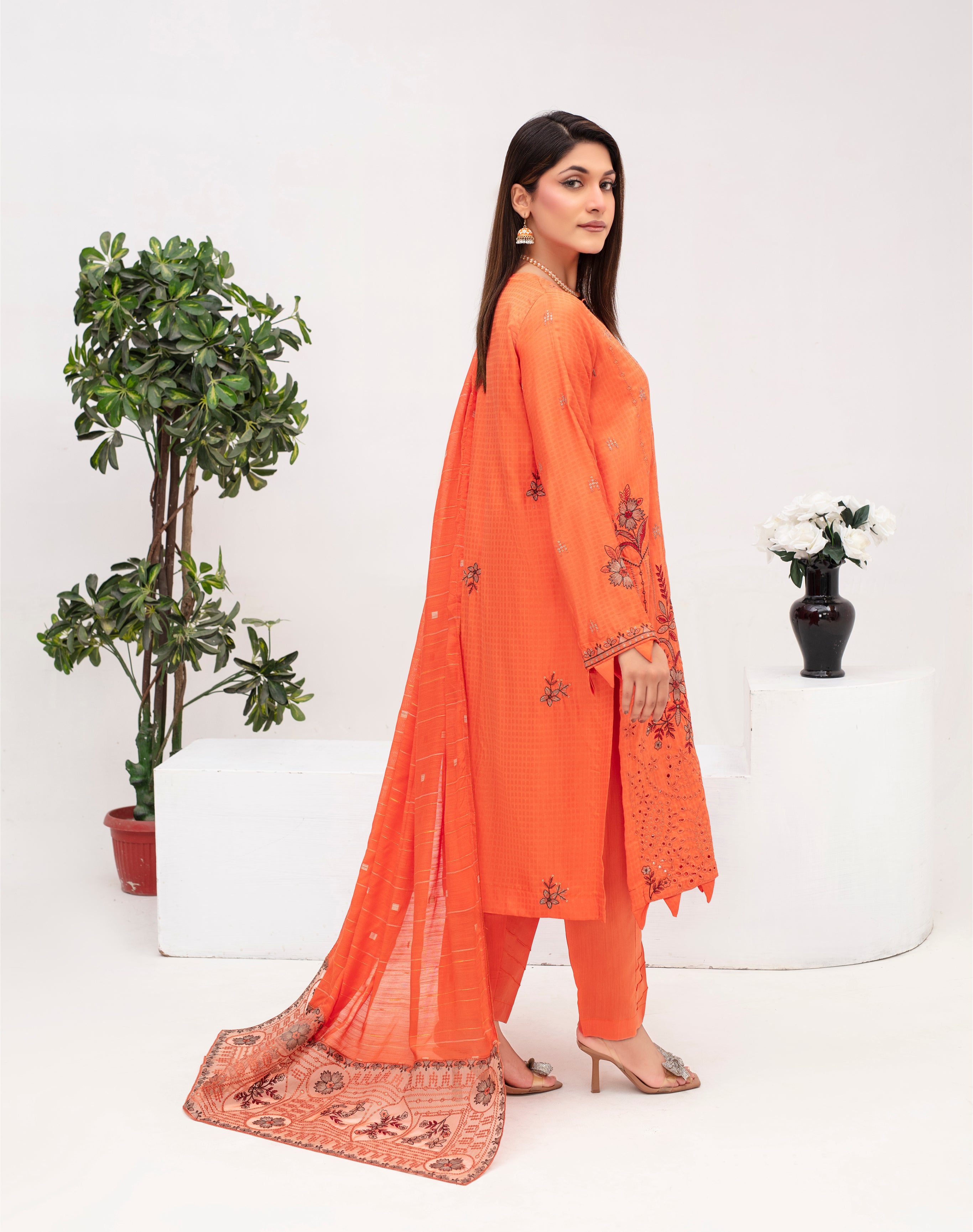 MEERAM Viscose EMB Shirt & Dupatta Vol-2409