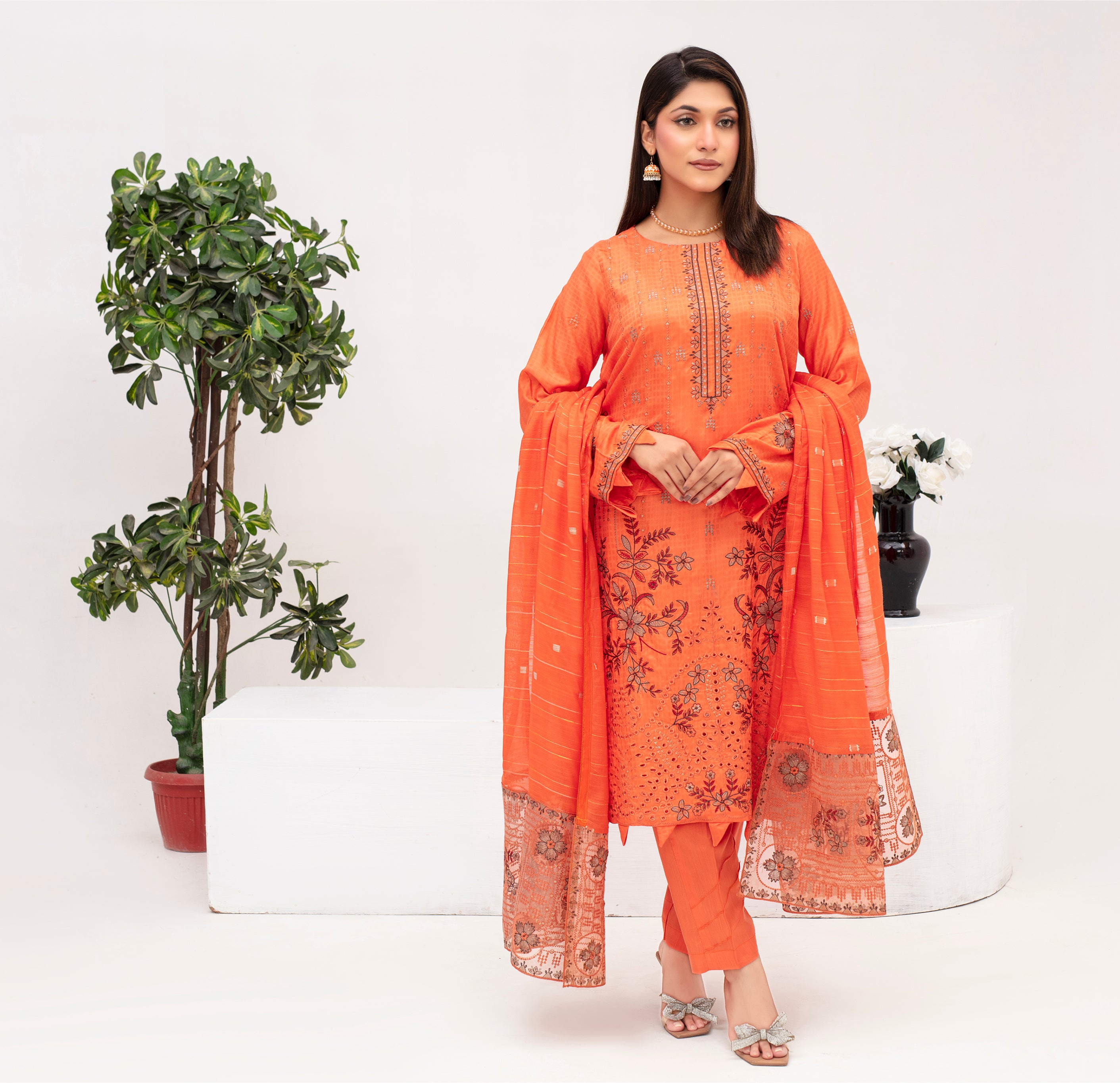 MEERAM Viscose EMB Shirt & Dupatta Vol-2409