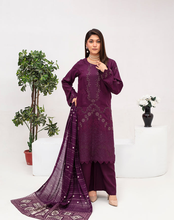 MEERAM Viscose EMB Shirt & Dupatta Vol-2409