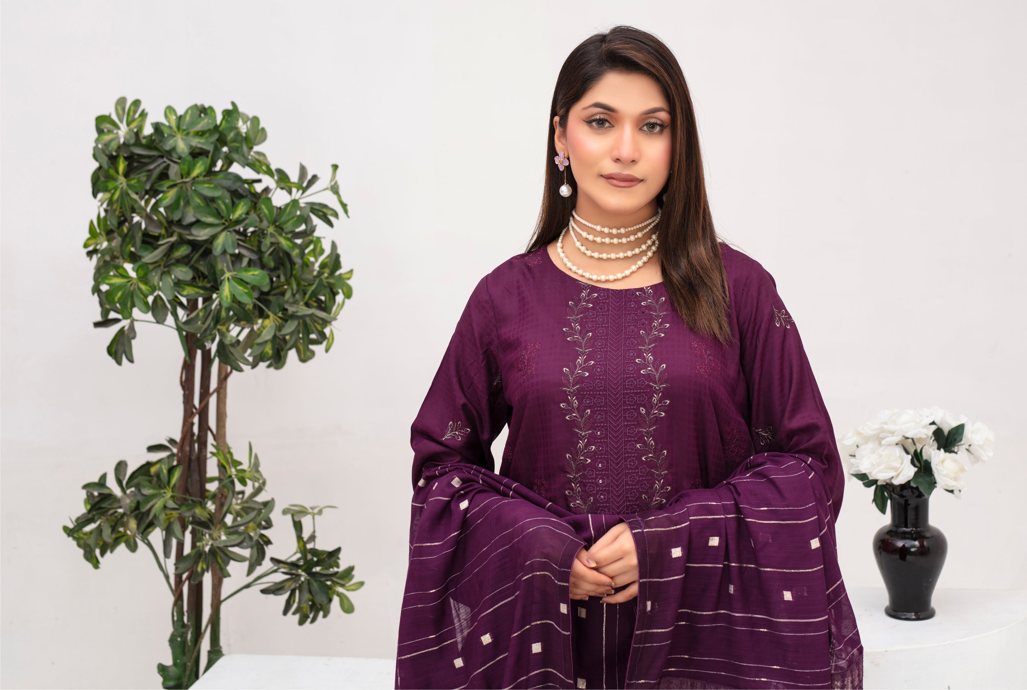 MEERAM Viscose EMB Shirt & Dupatta Vol-2409
