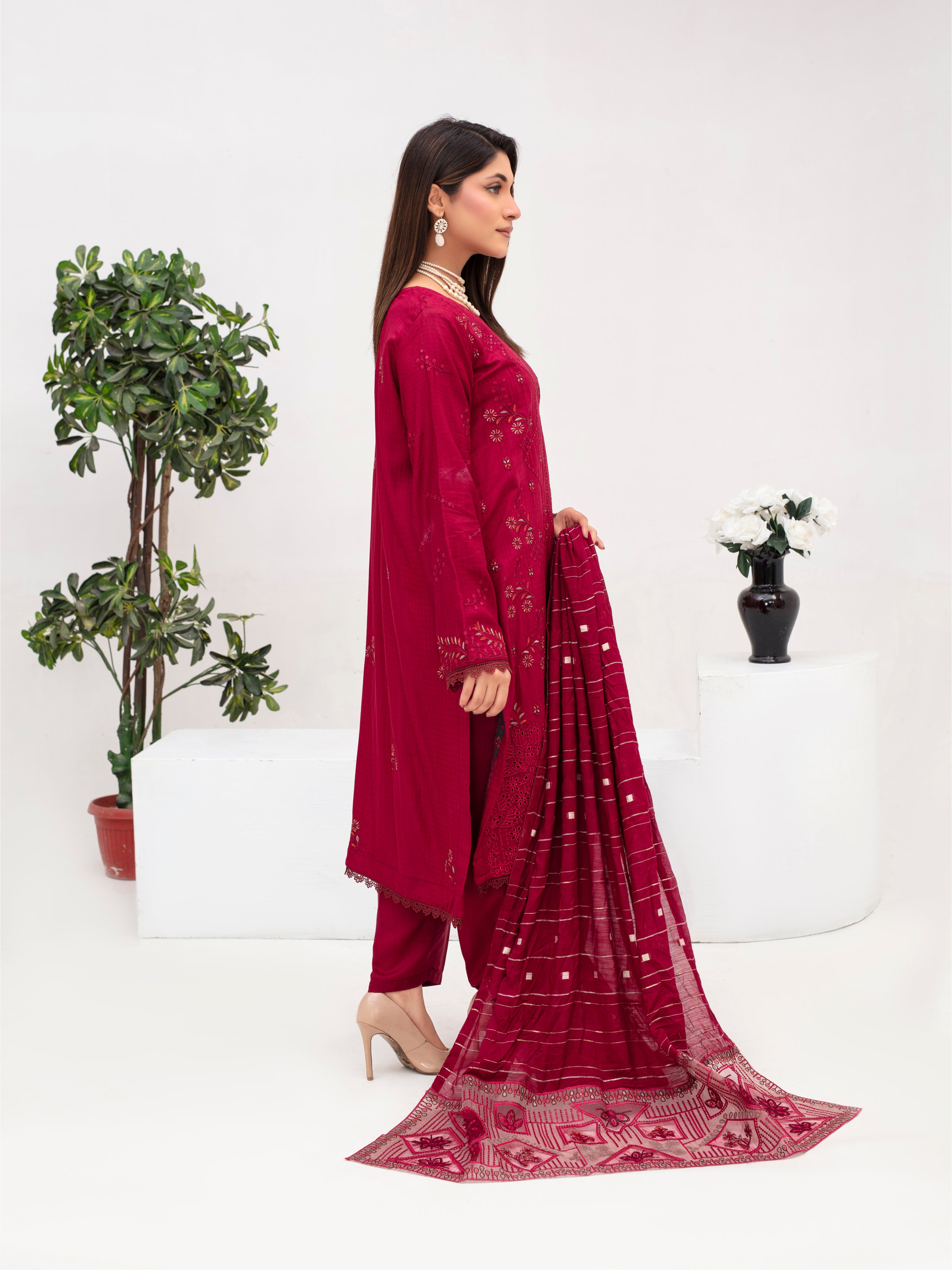 MEERAM Viscose EMB Shirt & Dupatta Vol-2409