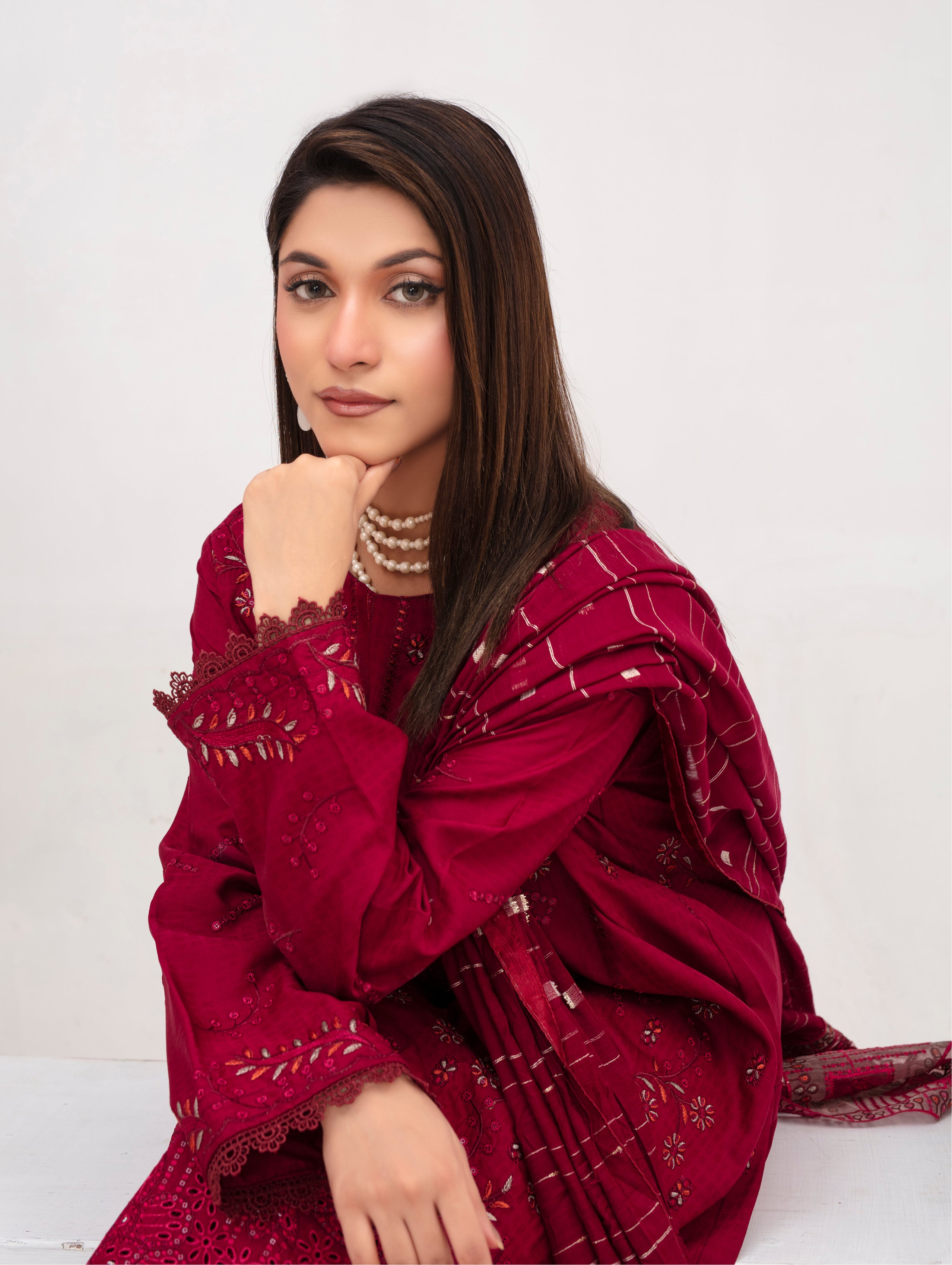 MEERAM Viscose EMB Shirt & Dupatta Vol-2409