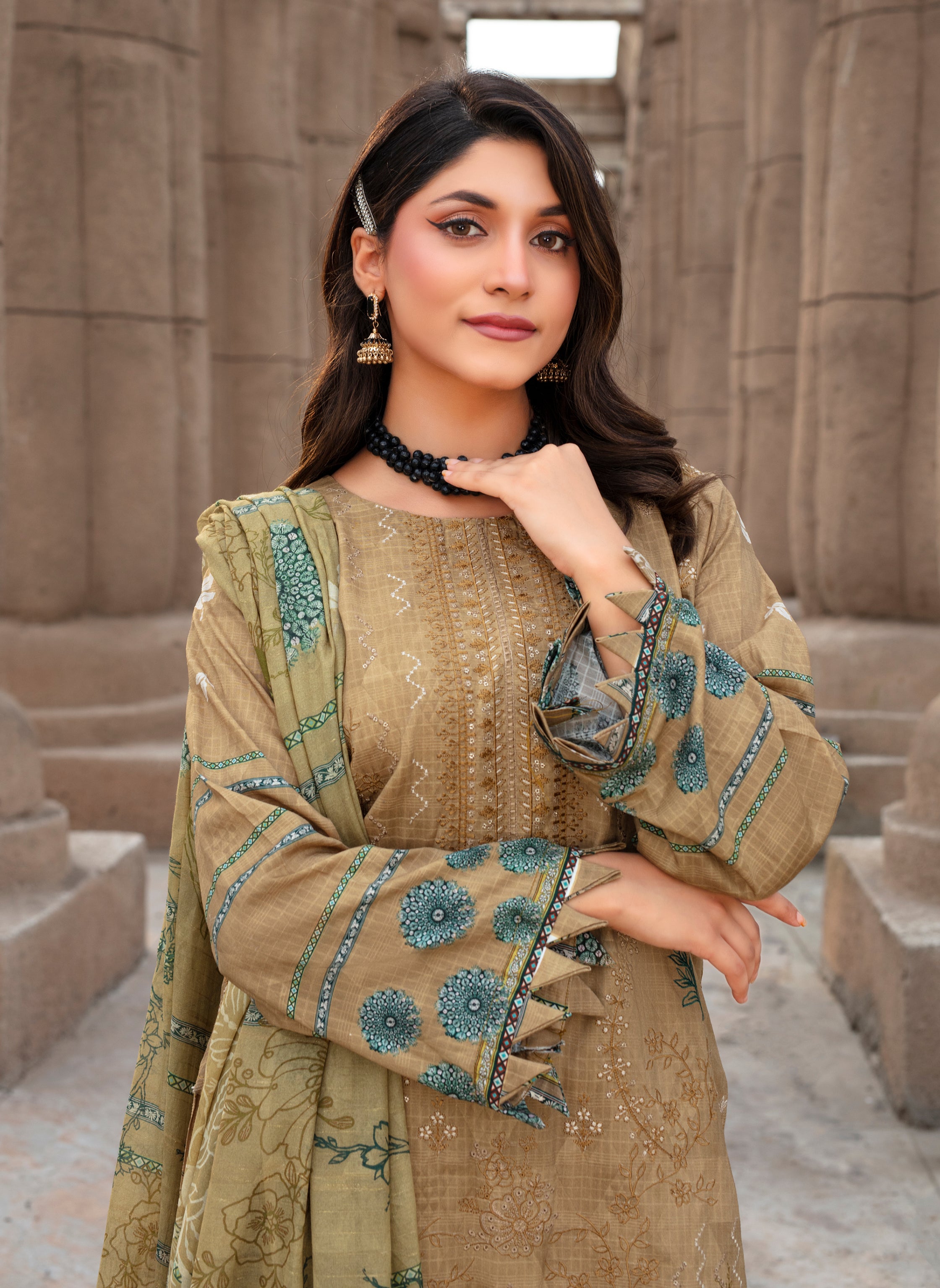 SAFEENA Viscose EMB Shirt & Dupatta Vol-2457