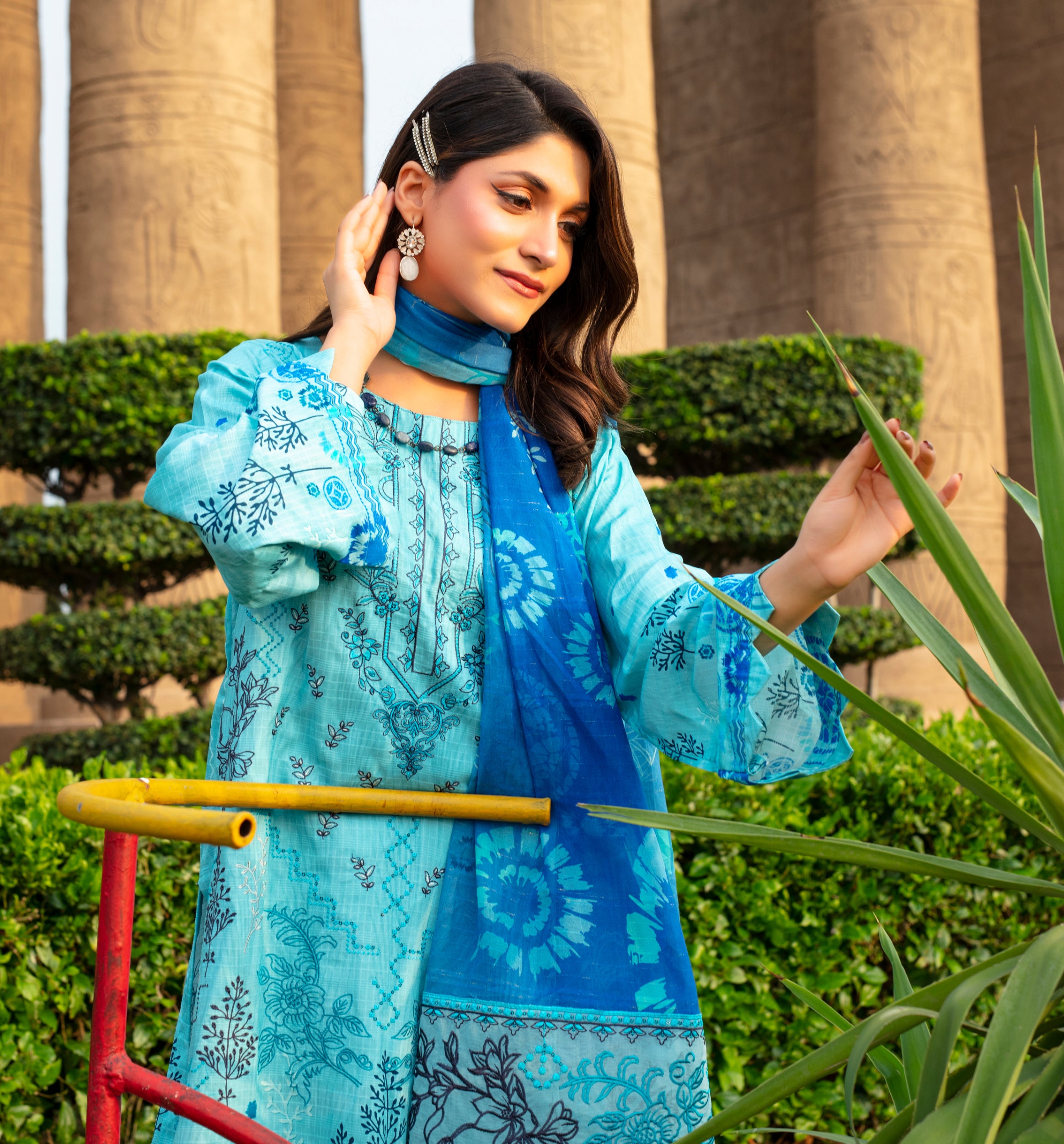 SAFEENA Viscose EMB Shirt & Dupatta Vol-2457