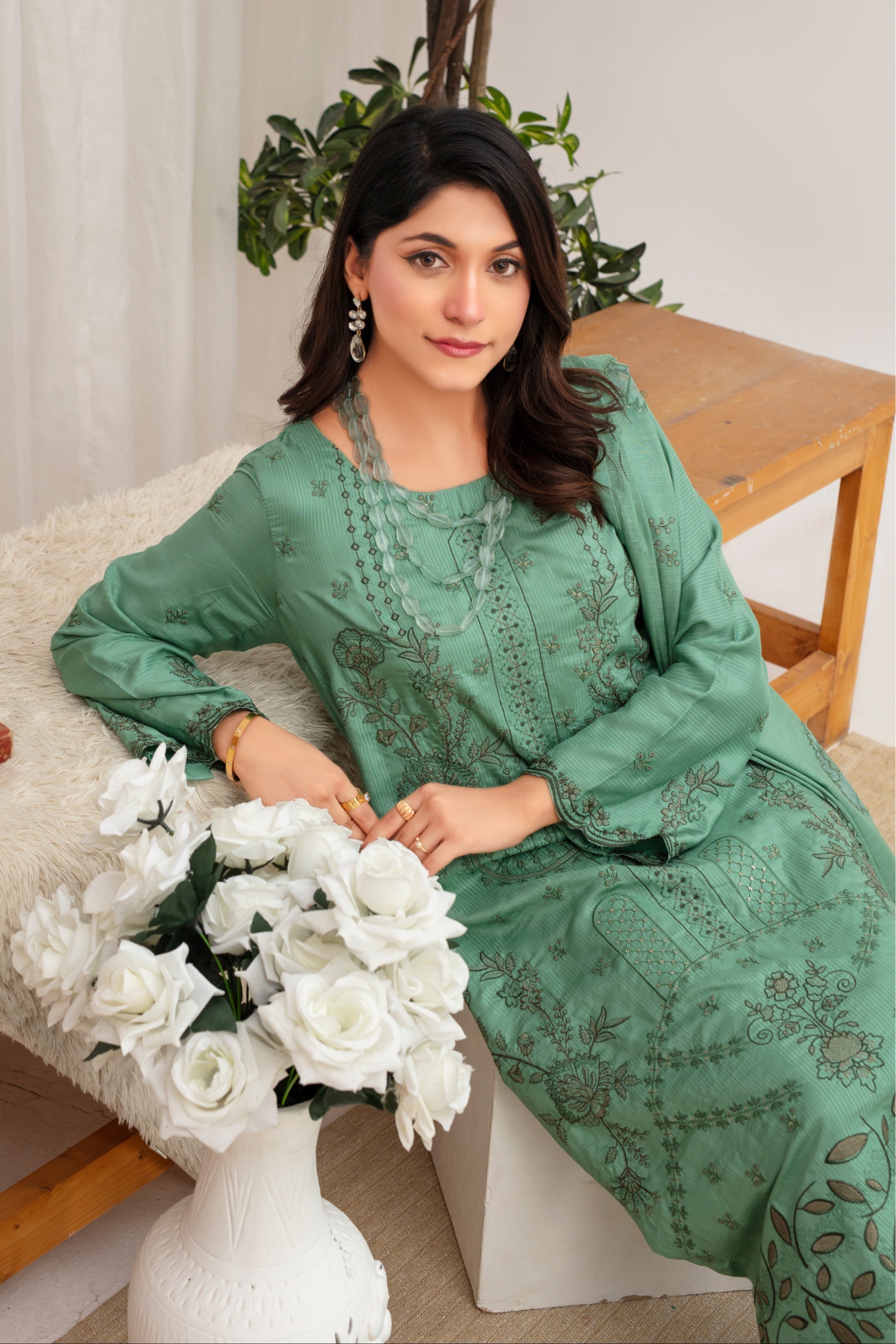 AMBER Viscose EMB Shirt & Dupatta Vol-2407