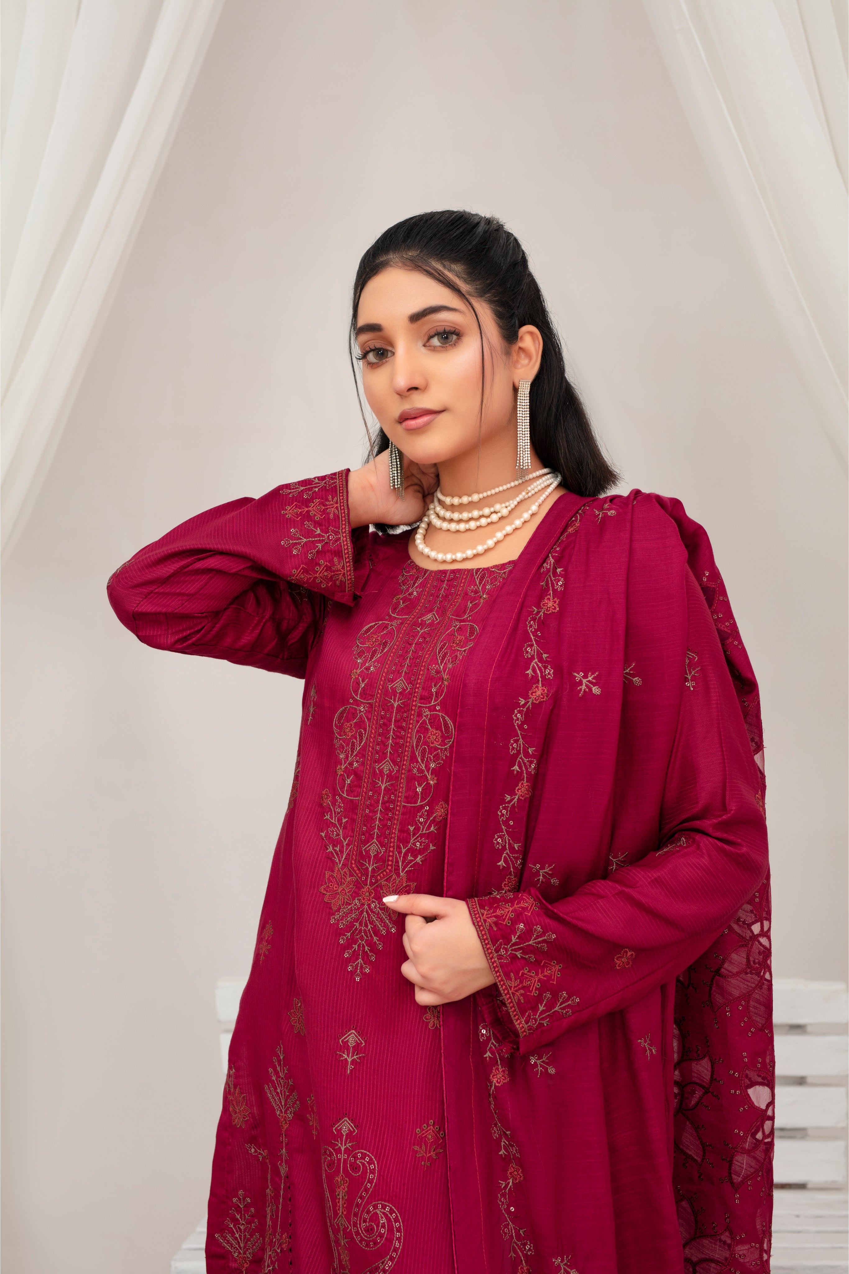 AMBER Viscose EMB Shirt & Dupatta Vol-2407