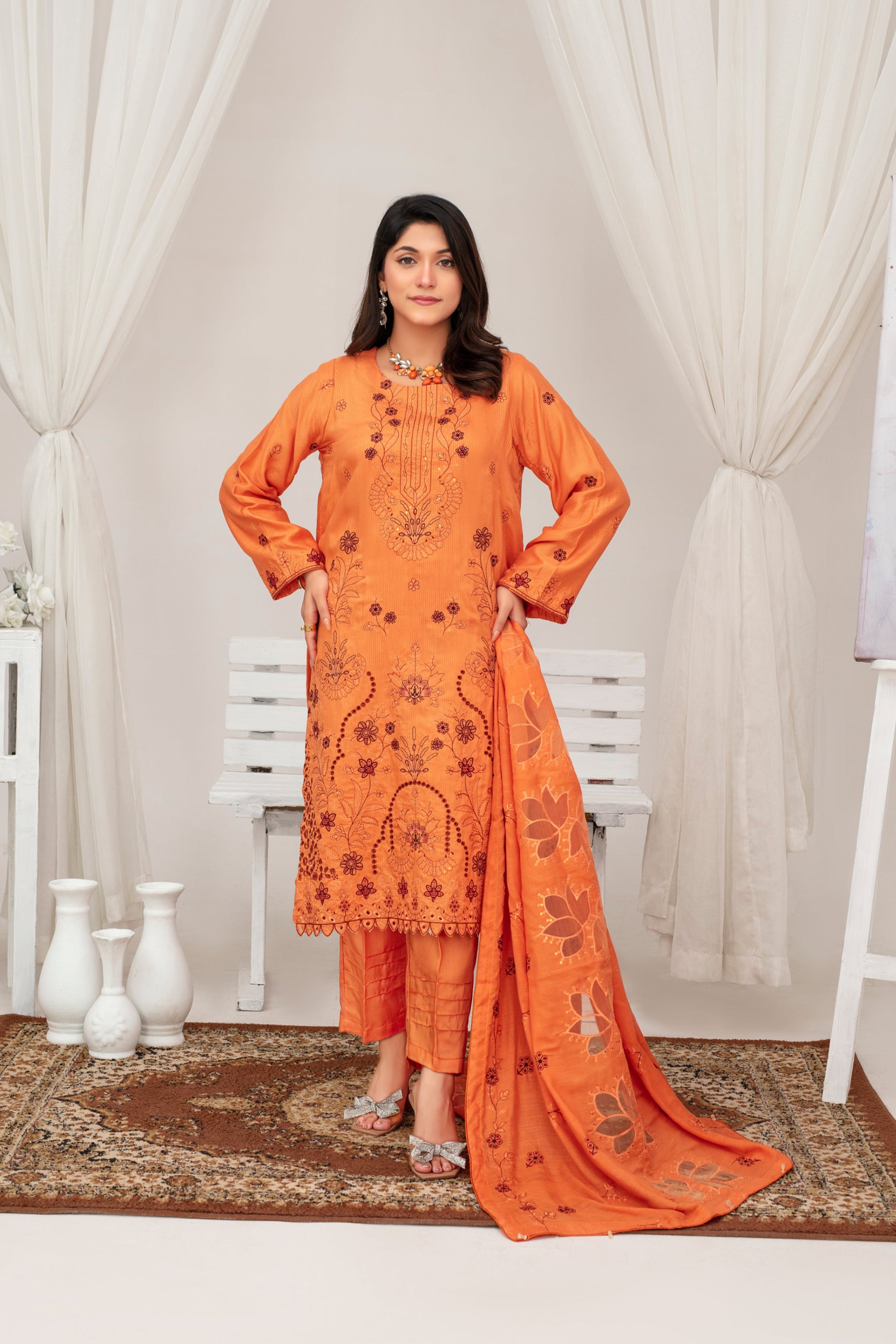 AMBER Viscose EMB Shirt & Dupatta Vol-2407