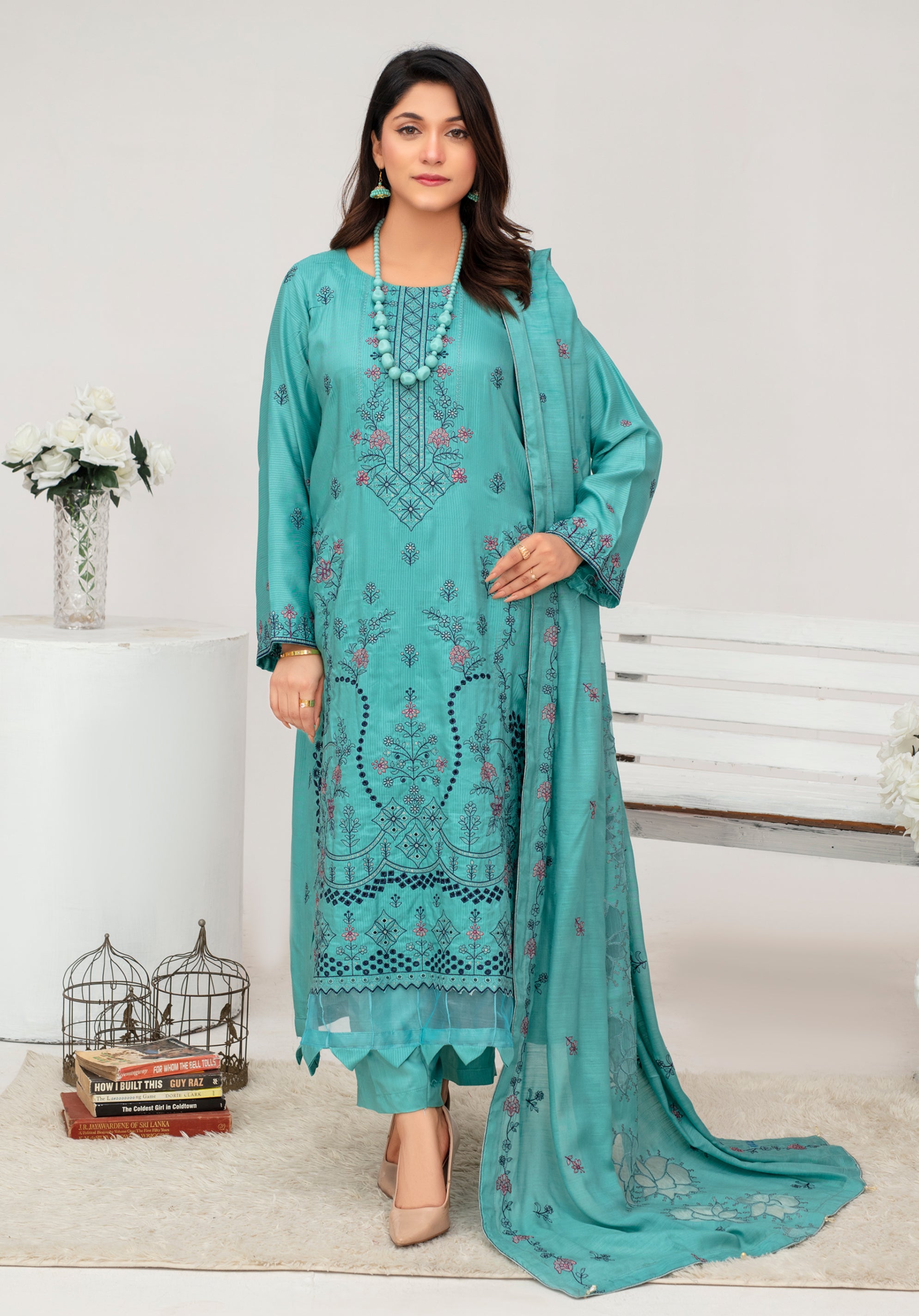 AMBER Viscose EMB Shirt & Dupatta Vol-2407