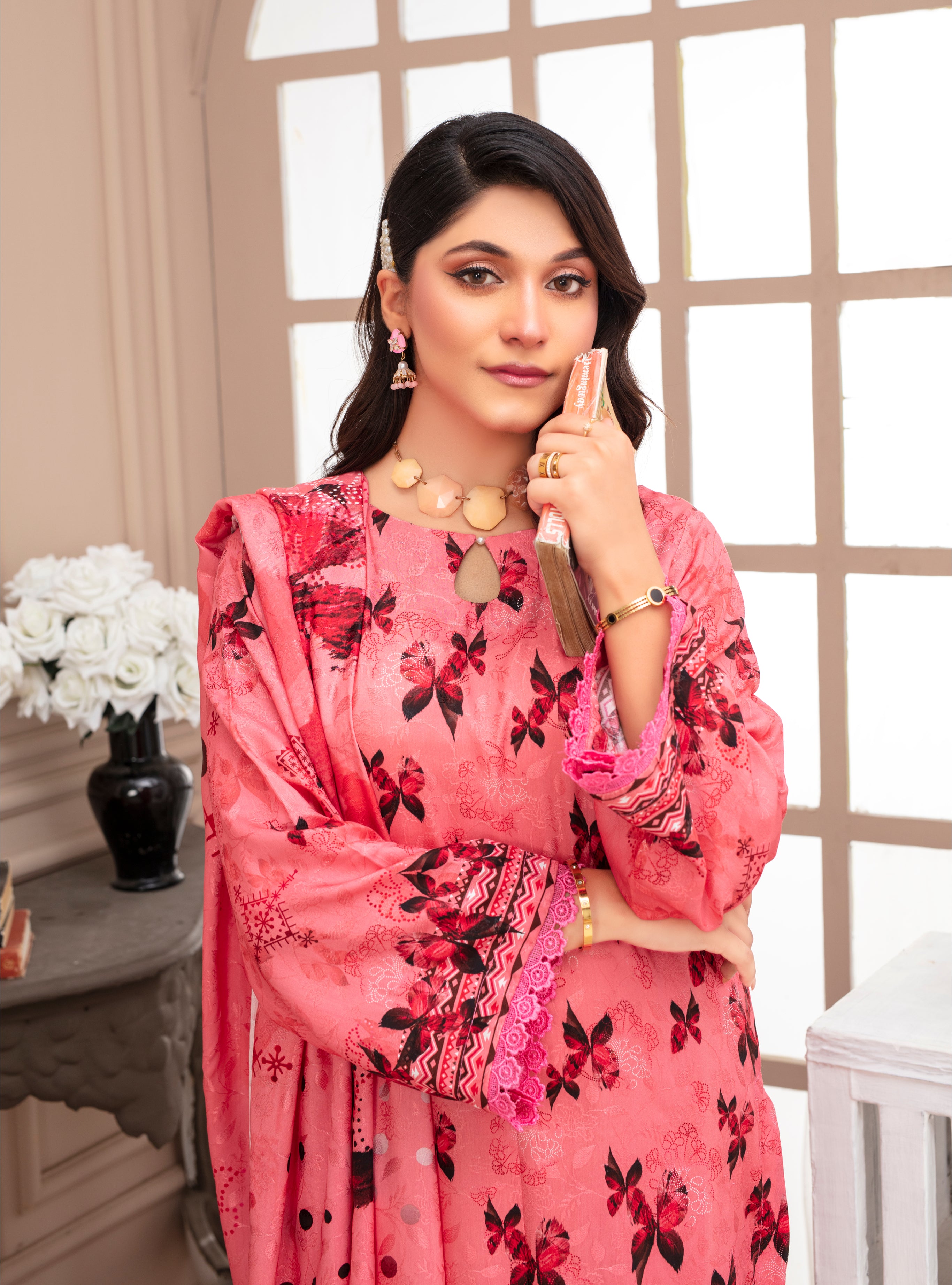 KHOOBSURAT Viscose EMB Shirt & Dupatta Vol-2452
