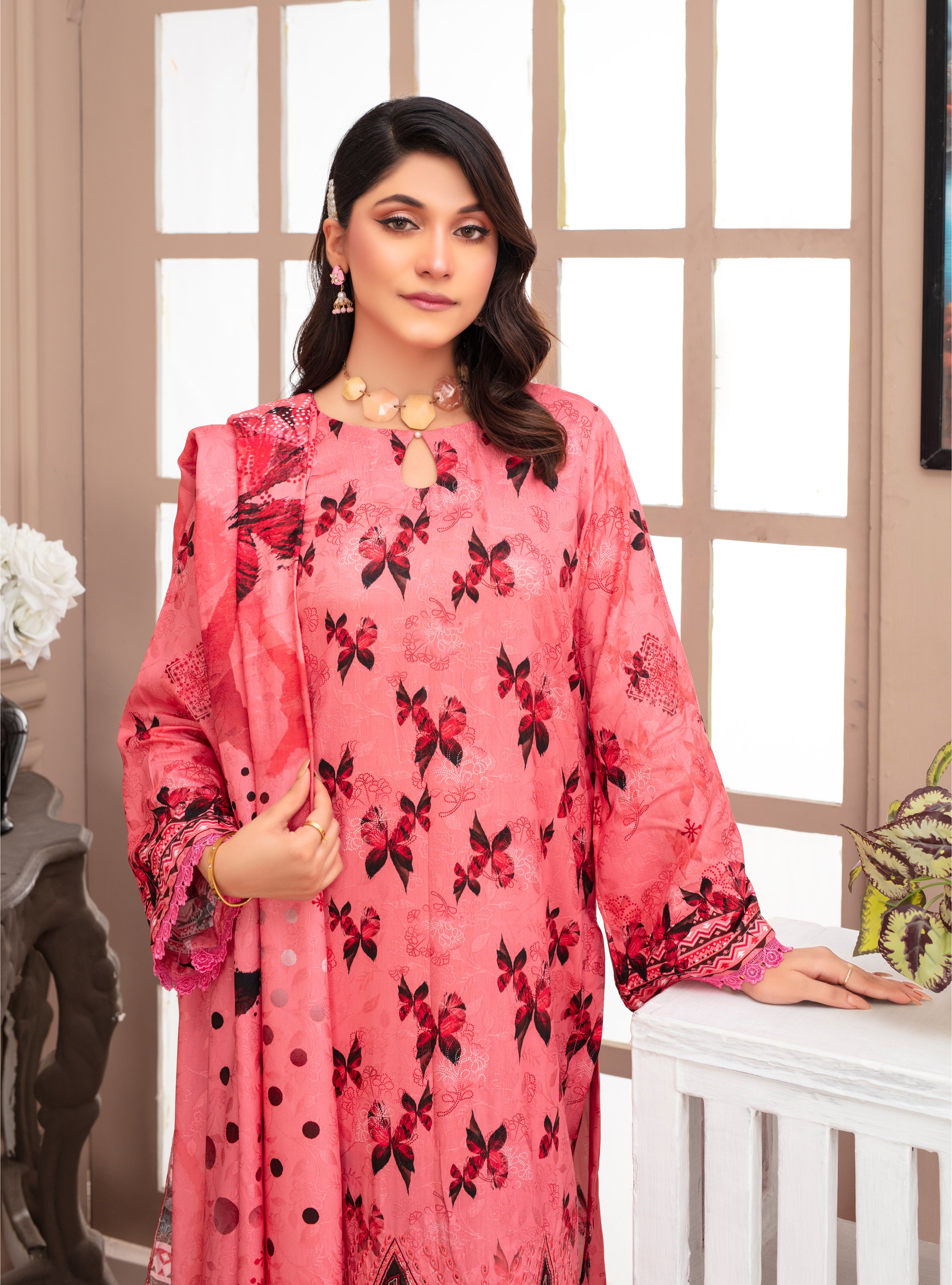 KHOOBSURAT Viscose EMB Shirt & Dupatta Vol-2452