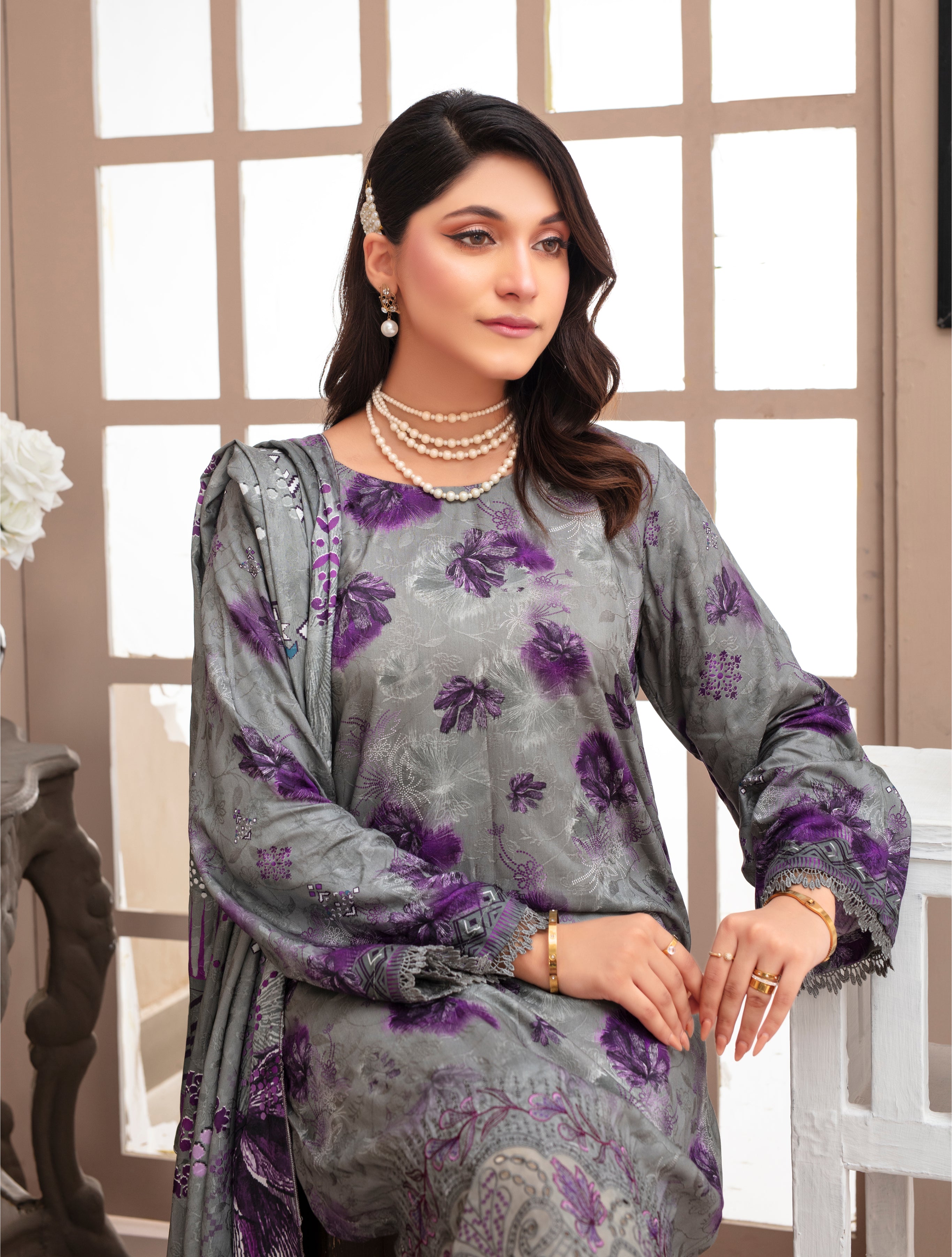 KHOOBSURAT Viscose EMB Shirt & Dupatta Vol-2452