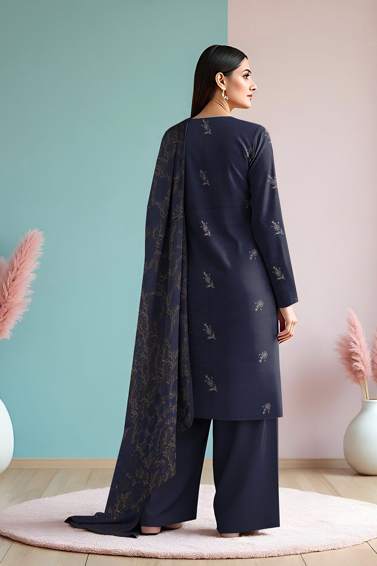 UMANG PEACH WOOL EMB Shirt & Dupatta VOL-2540