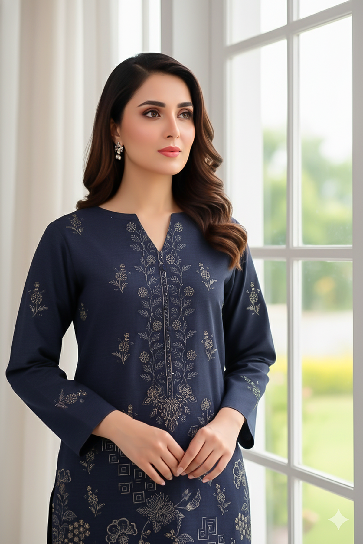 UMANG PEACH WOOL EMB Shirt & Dupatta VOL-2540